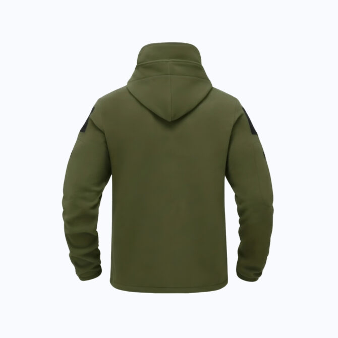 Men's Cozy Fleece-Lined Hooded Jacket – Windproof Autumn & Winter Coat with Multiple Pockets