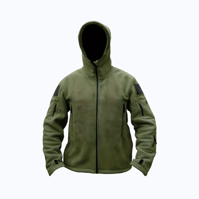 Men's Cozy Fleece-Lined Hooded Jacket – Windproof Autumn & Winter Coat with Multiple Pockets